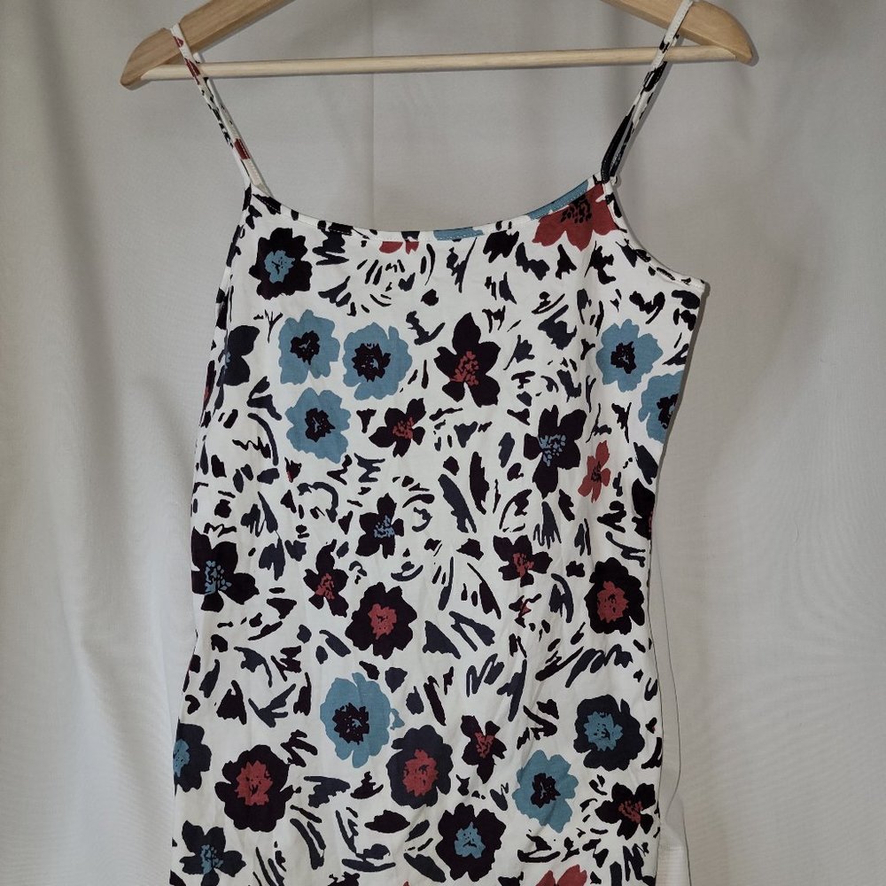Ann Taylor Loft Camisole Cami - White Floral - Size Medium - Adjustable Straps